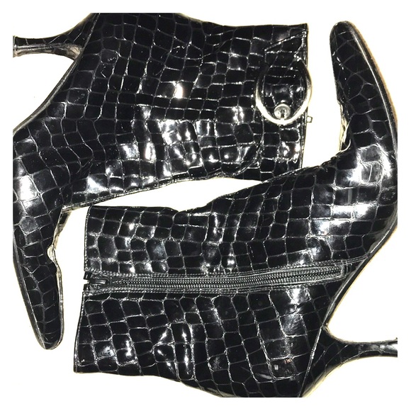 Stuart Weitzman black patent booties, used. - Picture 1 of 11